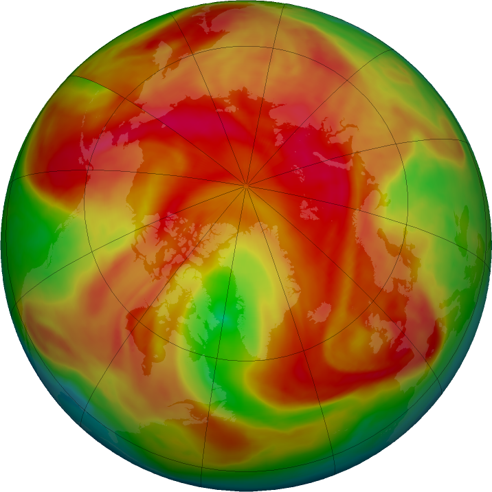 Arctic ozone map for 01 April 2024